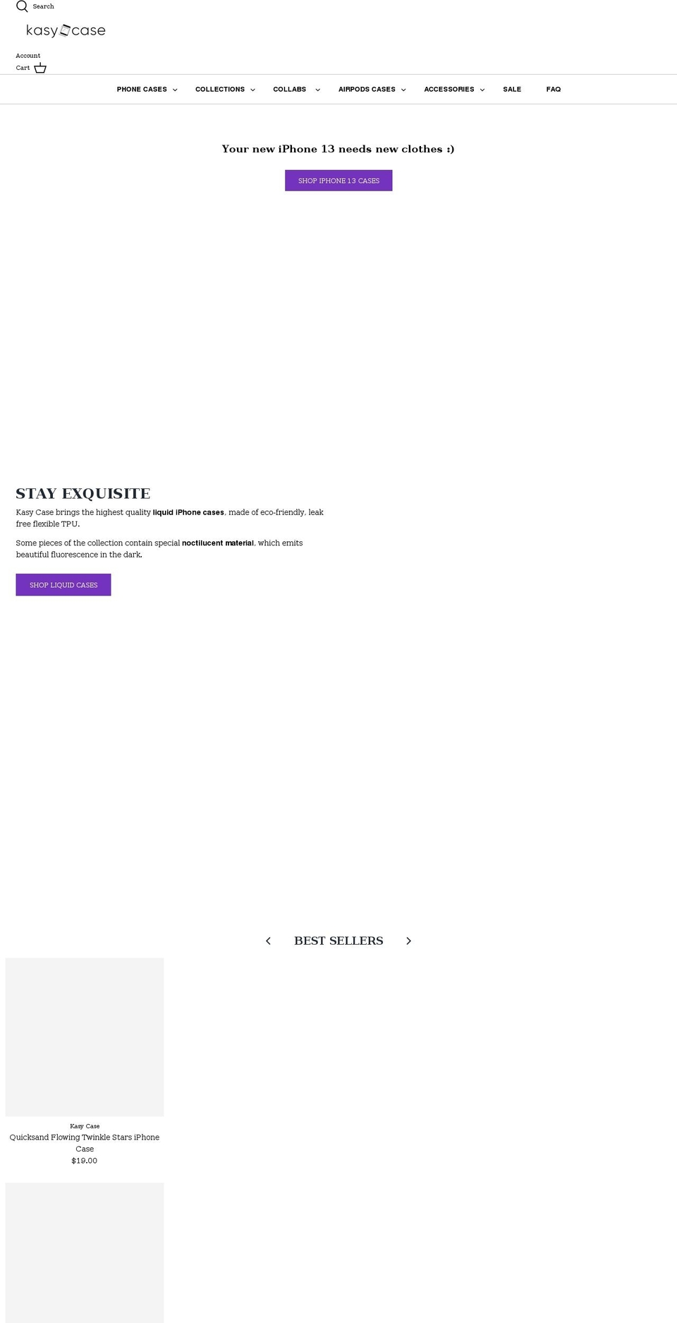 kasycase.com shopify website screenshot