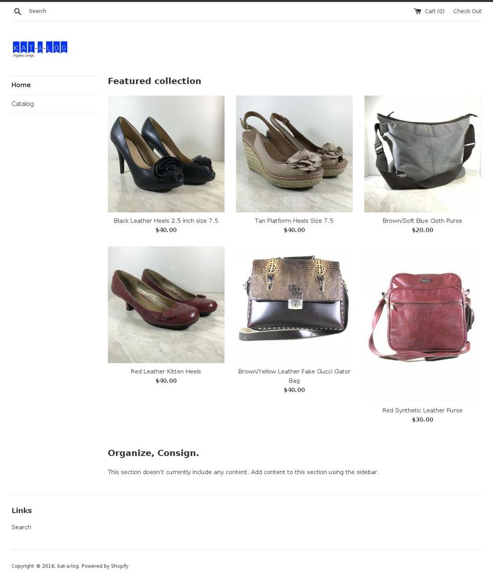 kat-a-log.com shopify website screenshot