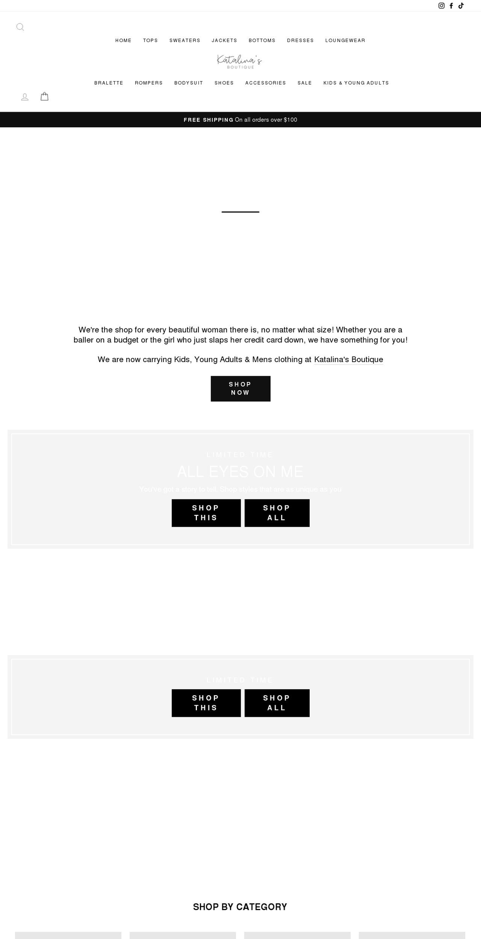 katalinasboutique.com shopify website screenshot