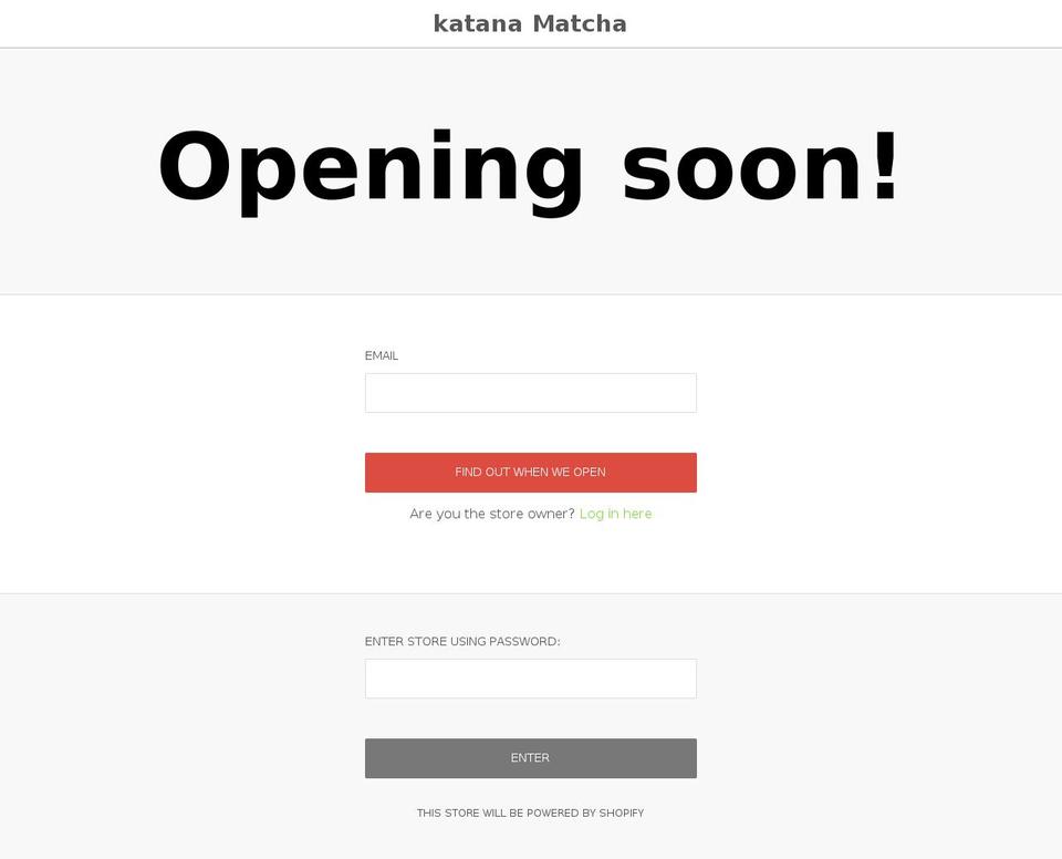 katanamatcha.com shopify website screenshot