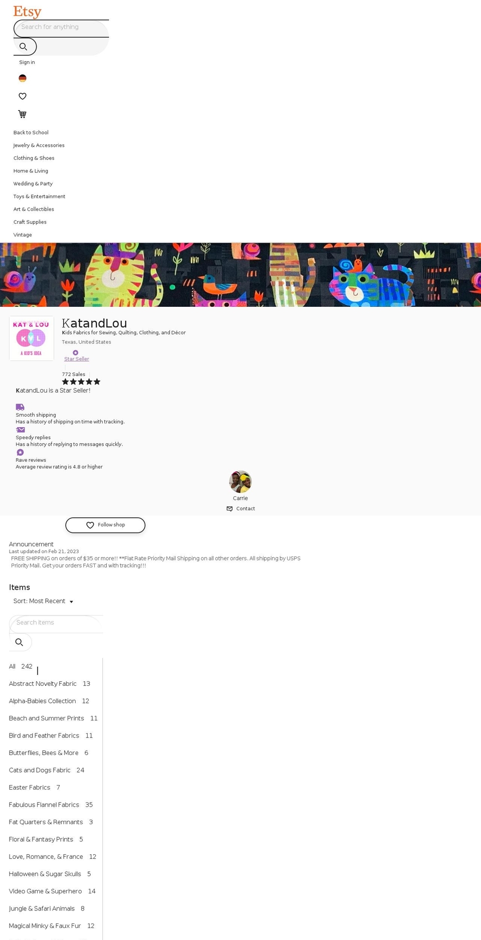 katandlou.com — Shopify storefront screenshot