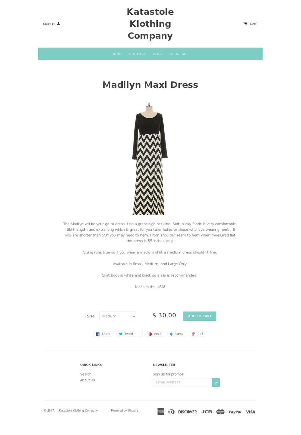 katastoleklothing.com shopify website screenshot