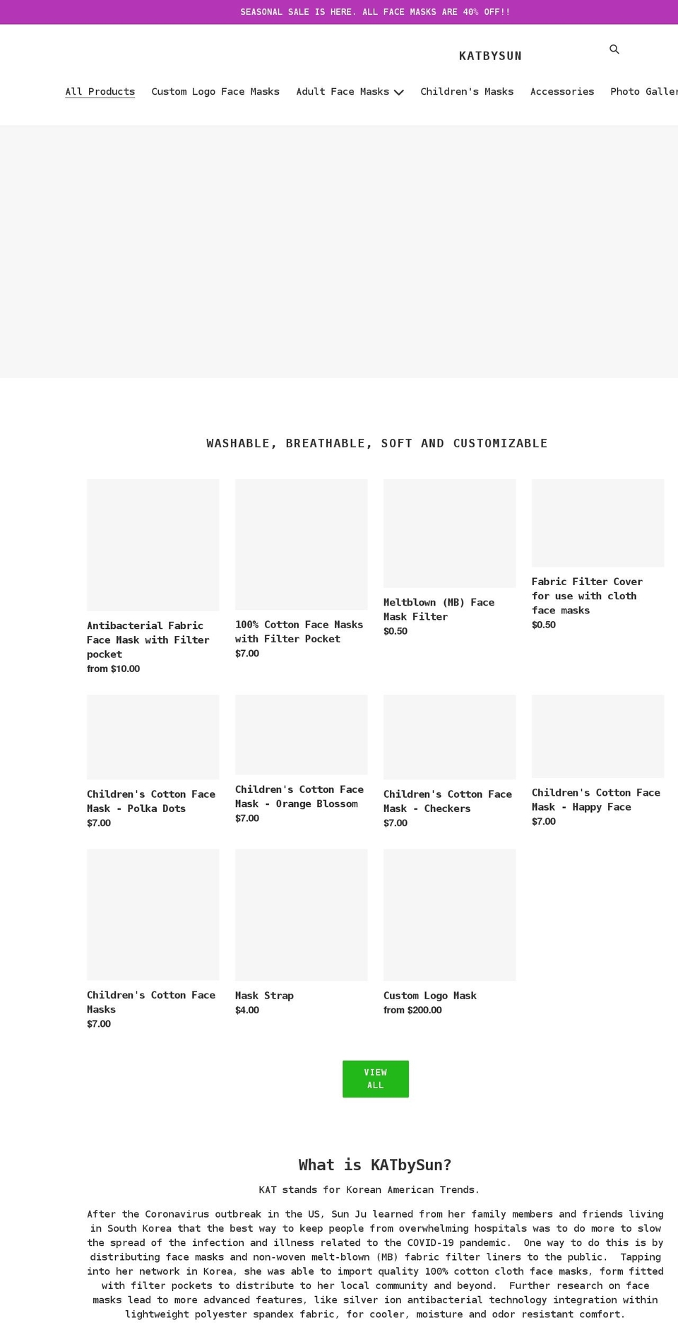 katbysun.com shopify website screenshot