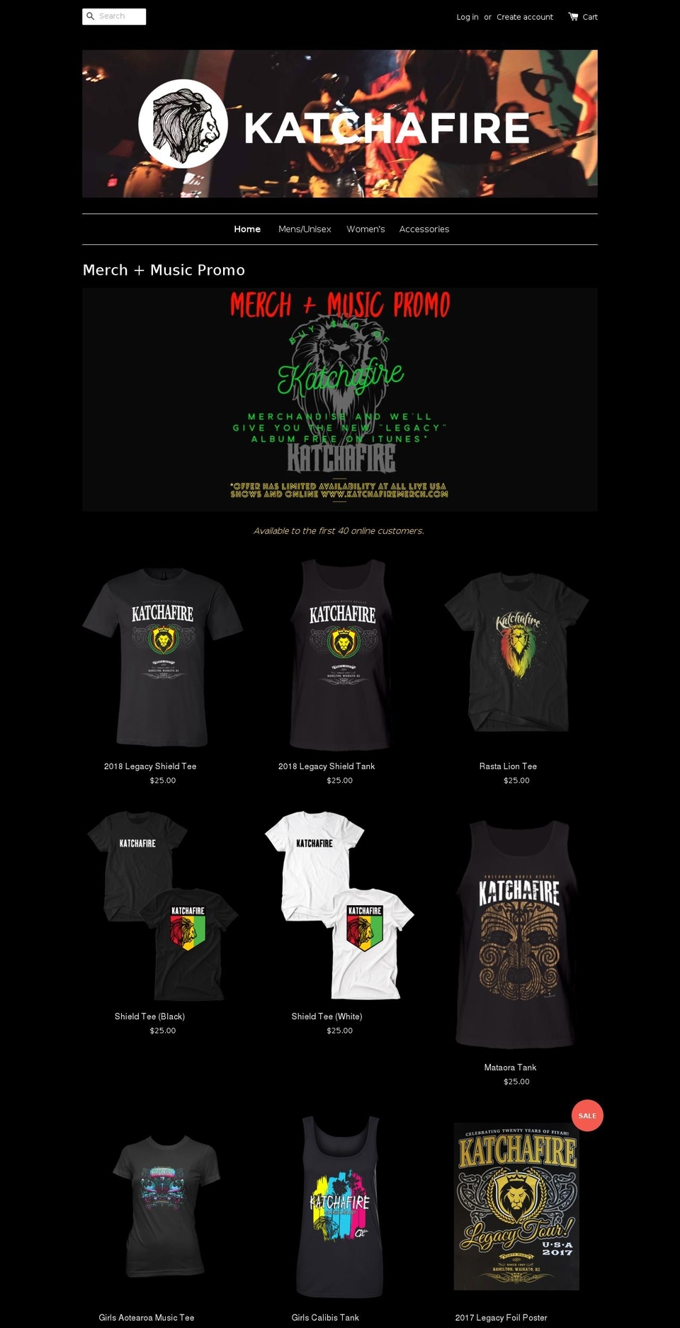 katchafiremerch.com shopify website screenshot