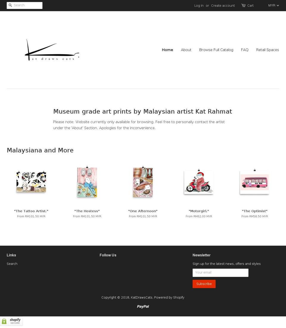 katdrawscats.com — Shopify storefront screenshot
