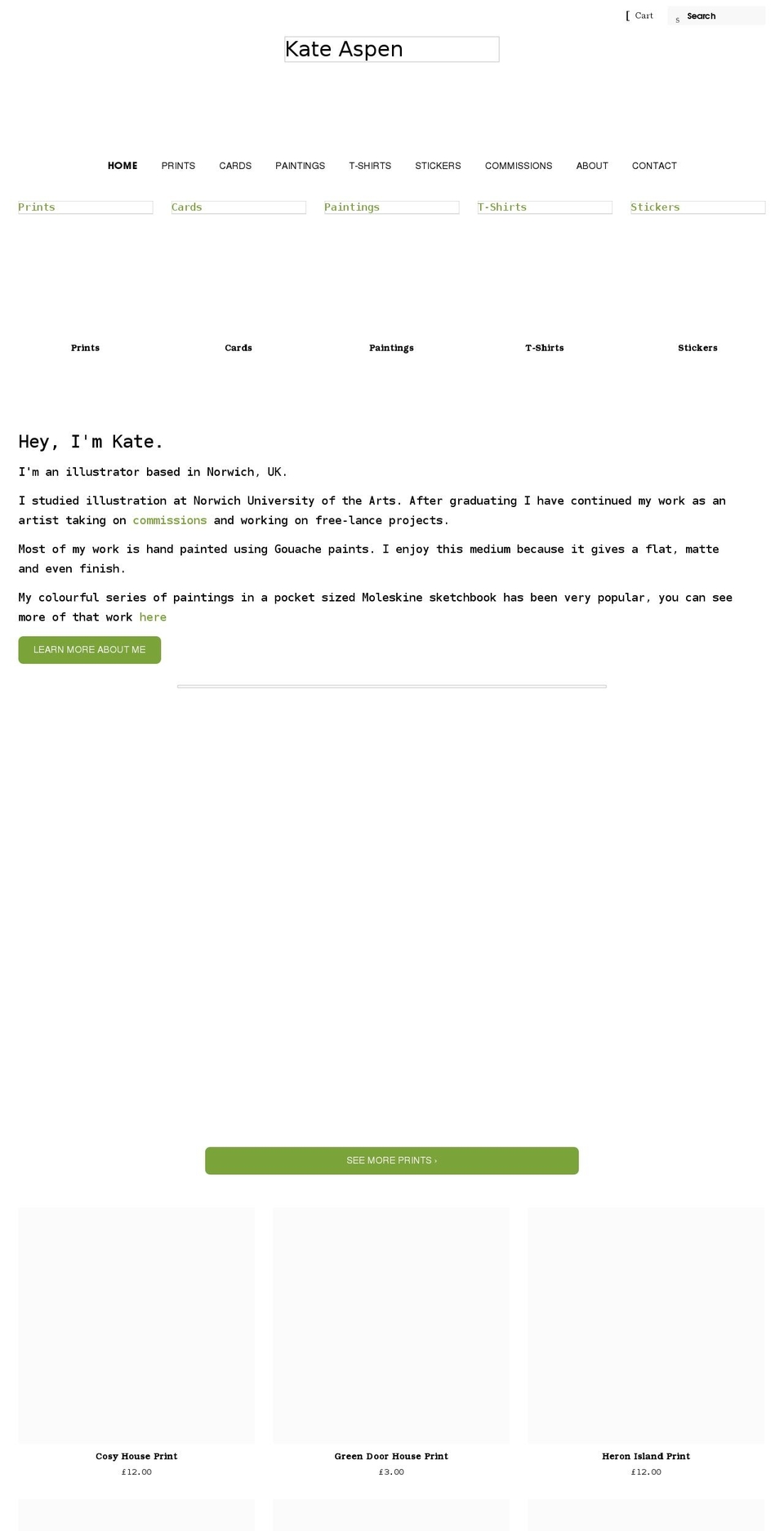 kate-aspen.com shopify website screenshot