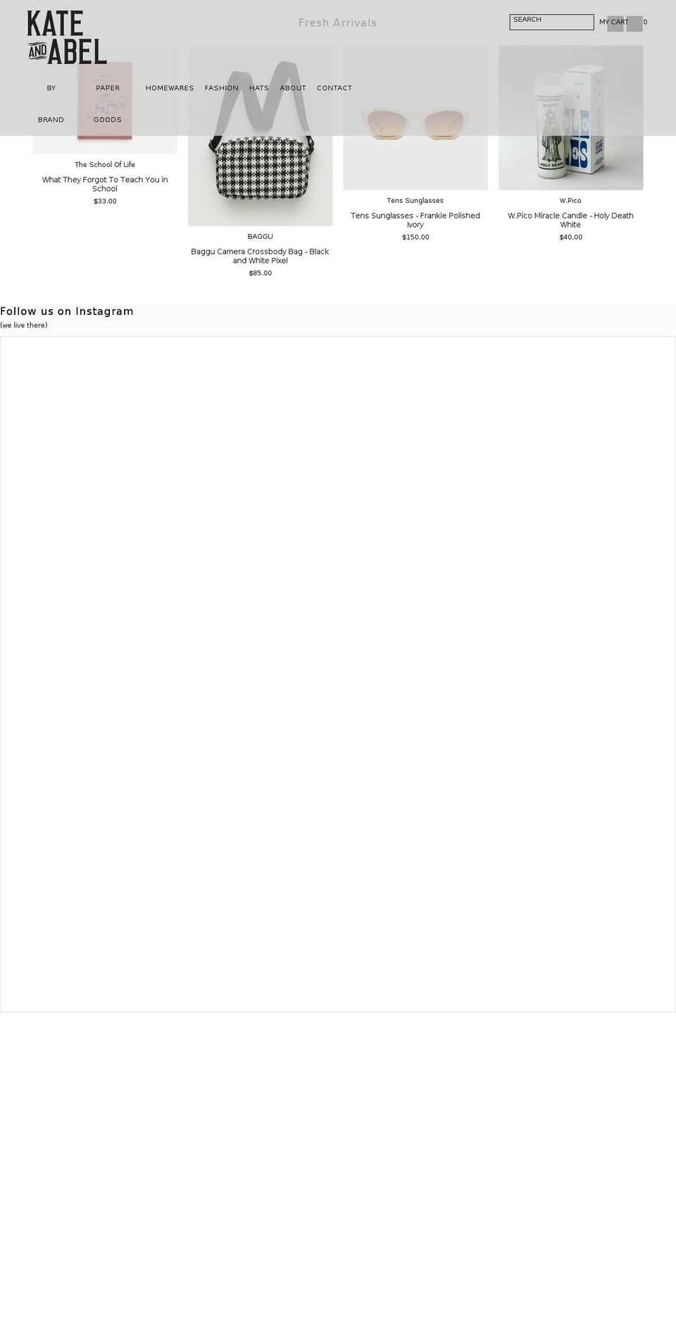 kateandabel.com shopify website screenshot