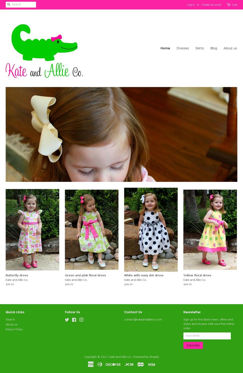 kateandallieco.com shopify website screenshot