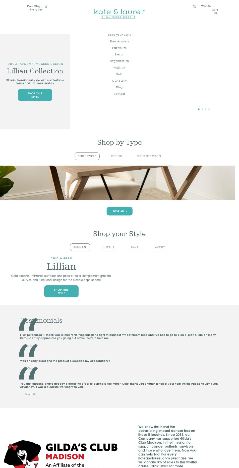 kateandlaurel.com shopify website screenshot