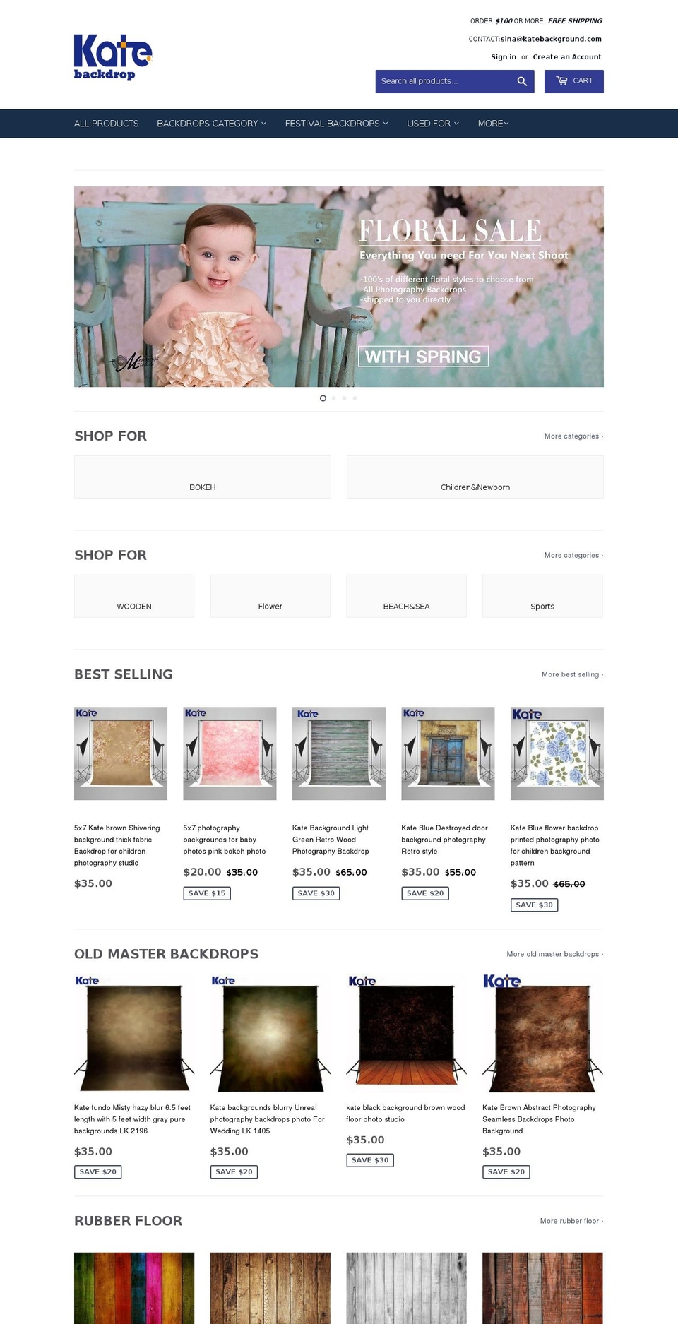 katebackdrop.com shopify website screenshot