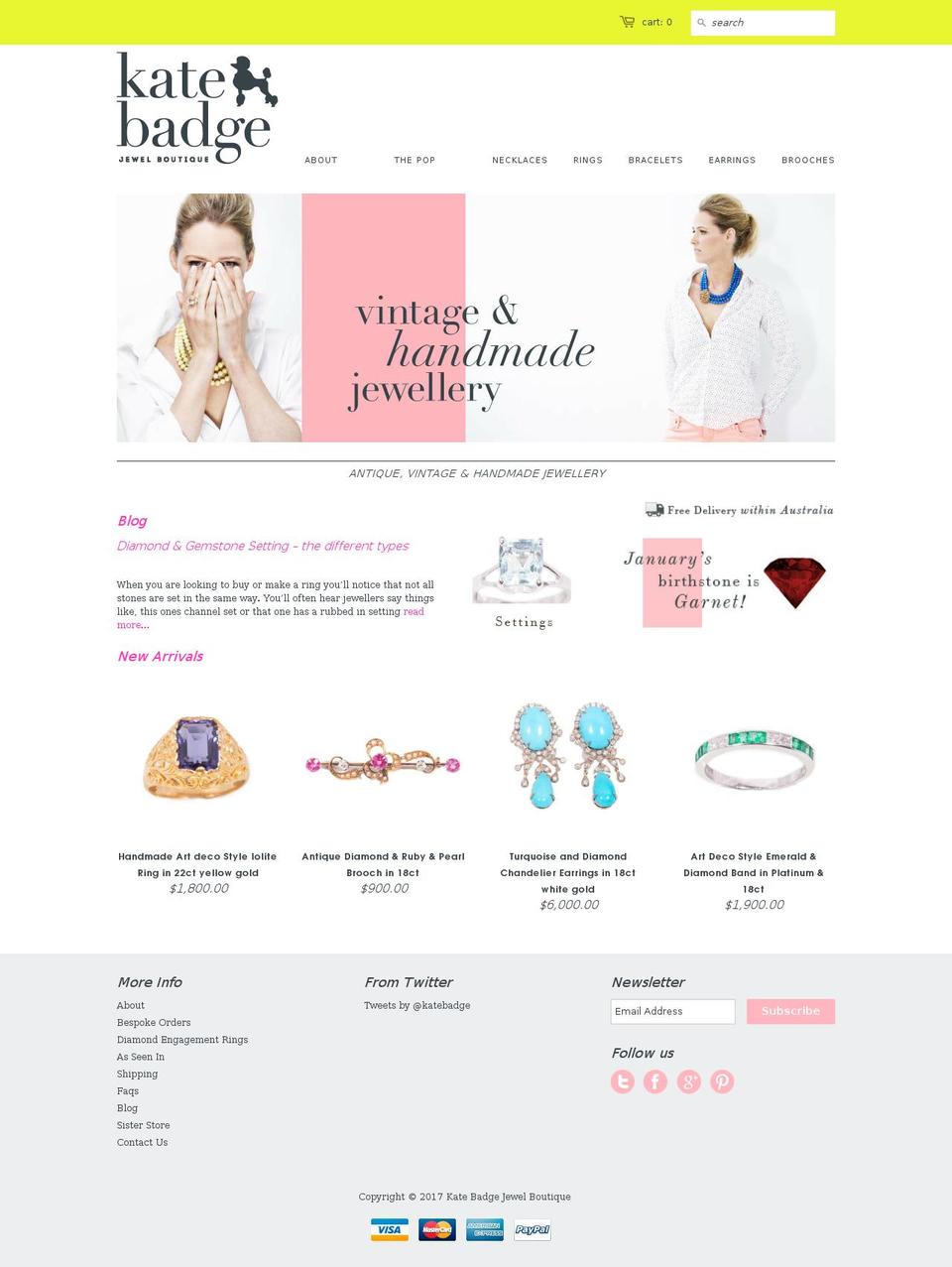 katebadge.com.au shopify website screenshot