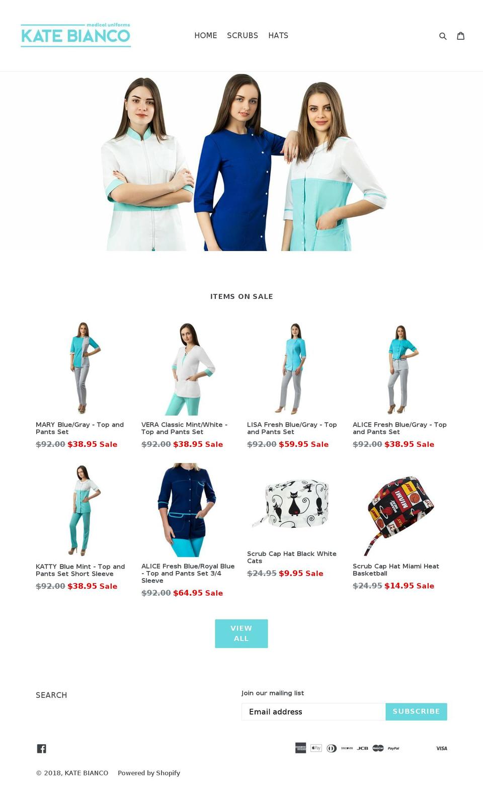 katebianco.com — Shopify storefront screenshot