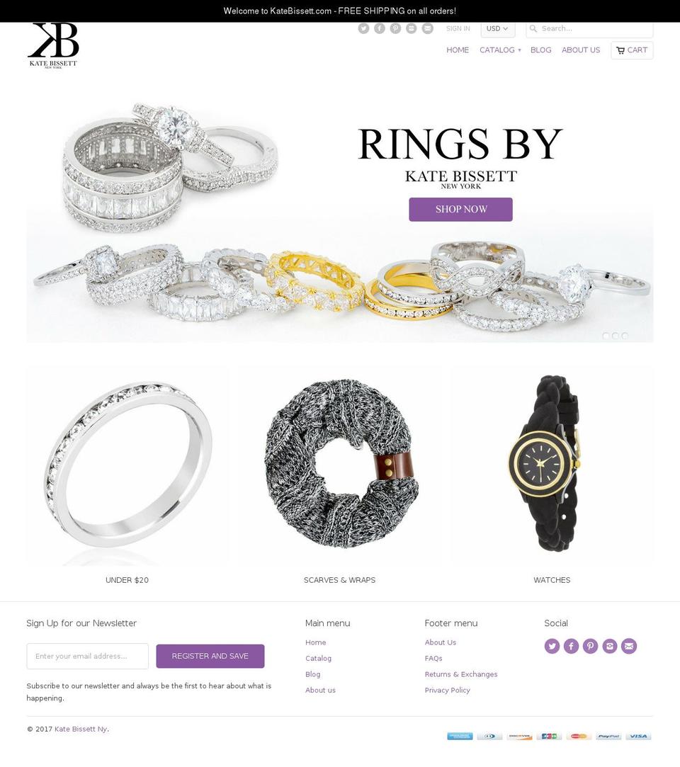 katebissett.com shopify website screenshot