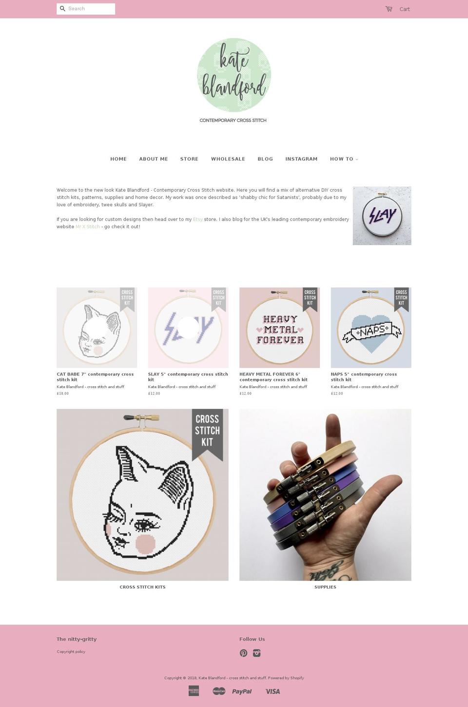 kateblandford.com — Shopify storefront screenshot