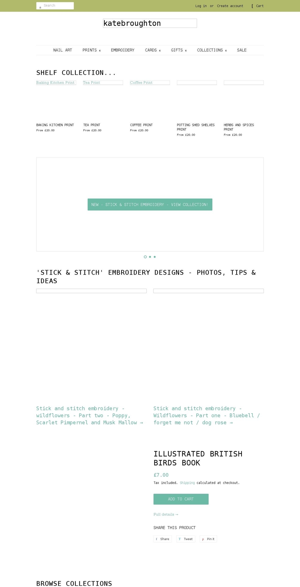 katebroughton.co.uk shopify website screenshot