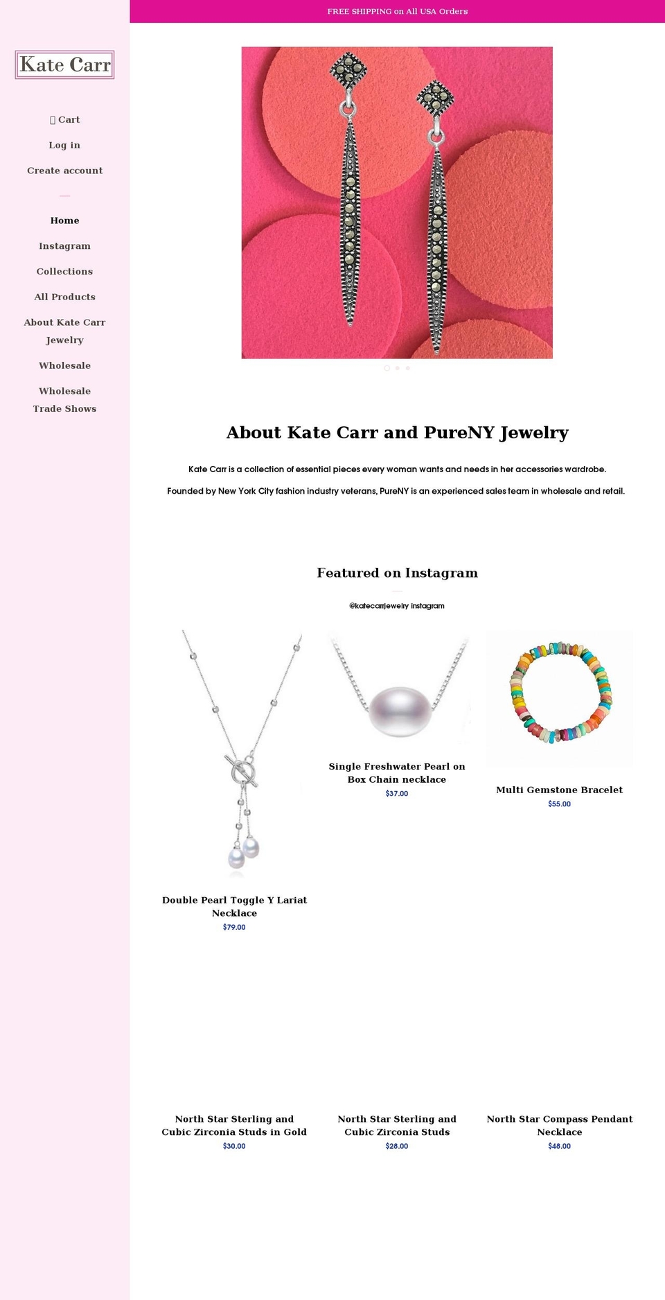 katecarrjewelry.com shopify website screenshot