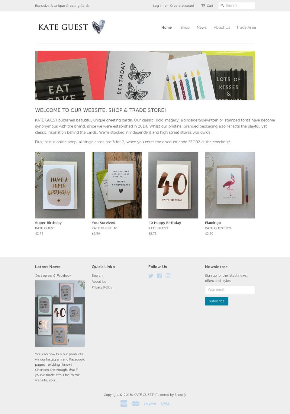 kateguest.com — Shopify storefront screenshot