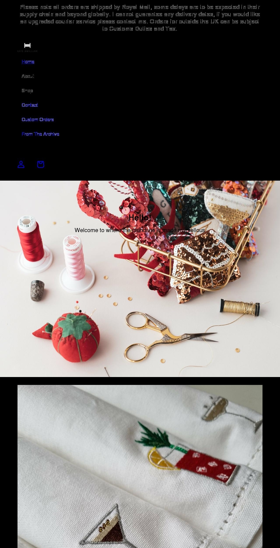 kategwilliam.com shopify website screenshot