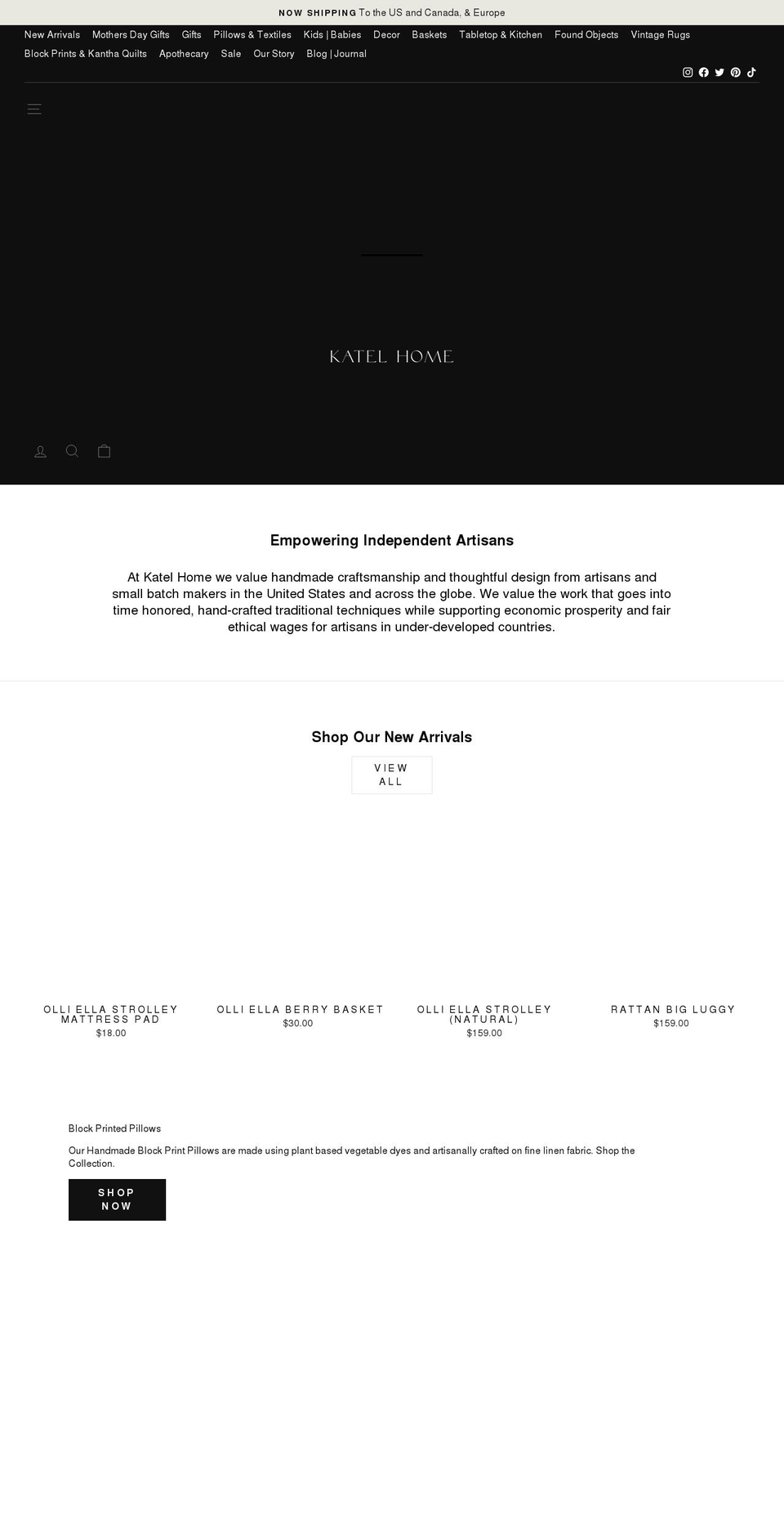 katelhomeonline.com shopify website screenshot