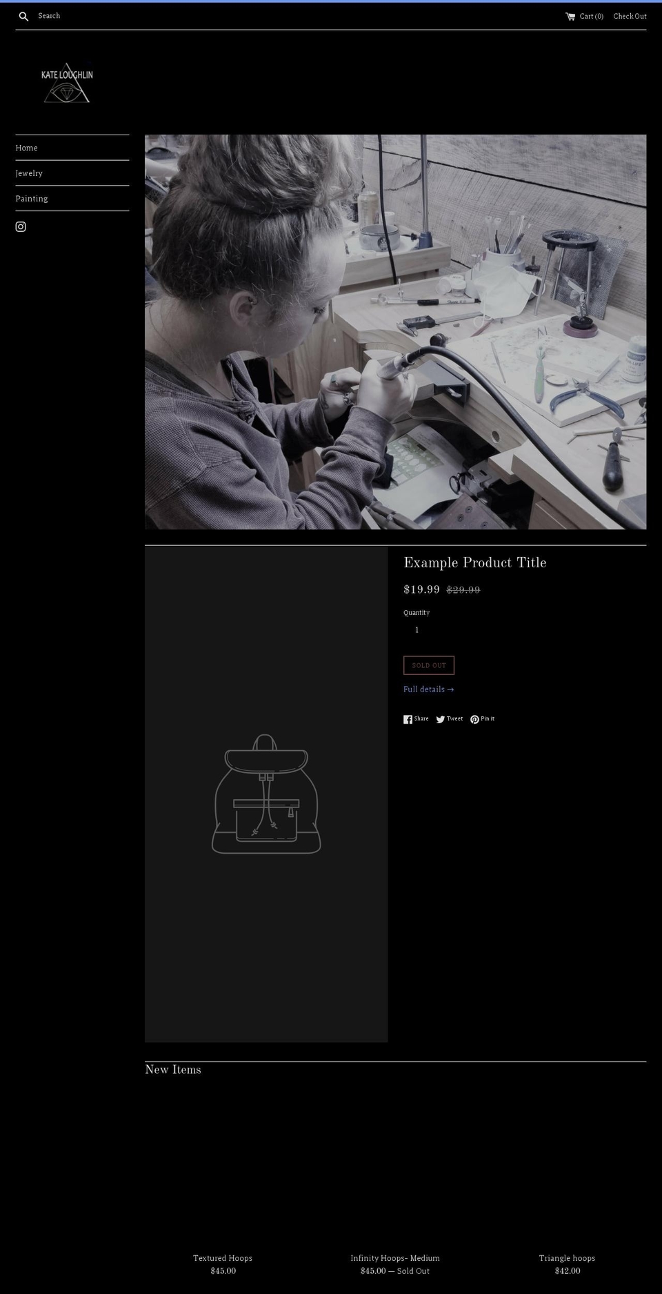 kateloughlin.com shopify website screenshot