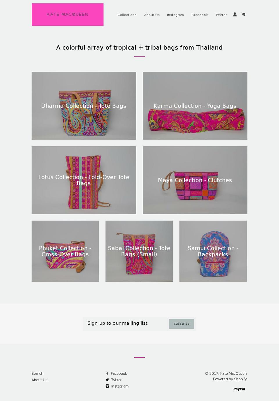 katemacqueen.com shopify website screenshot