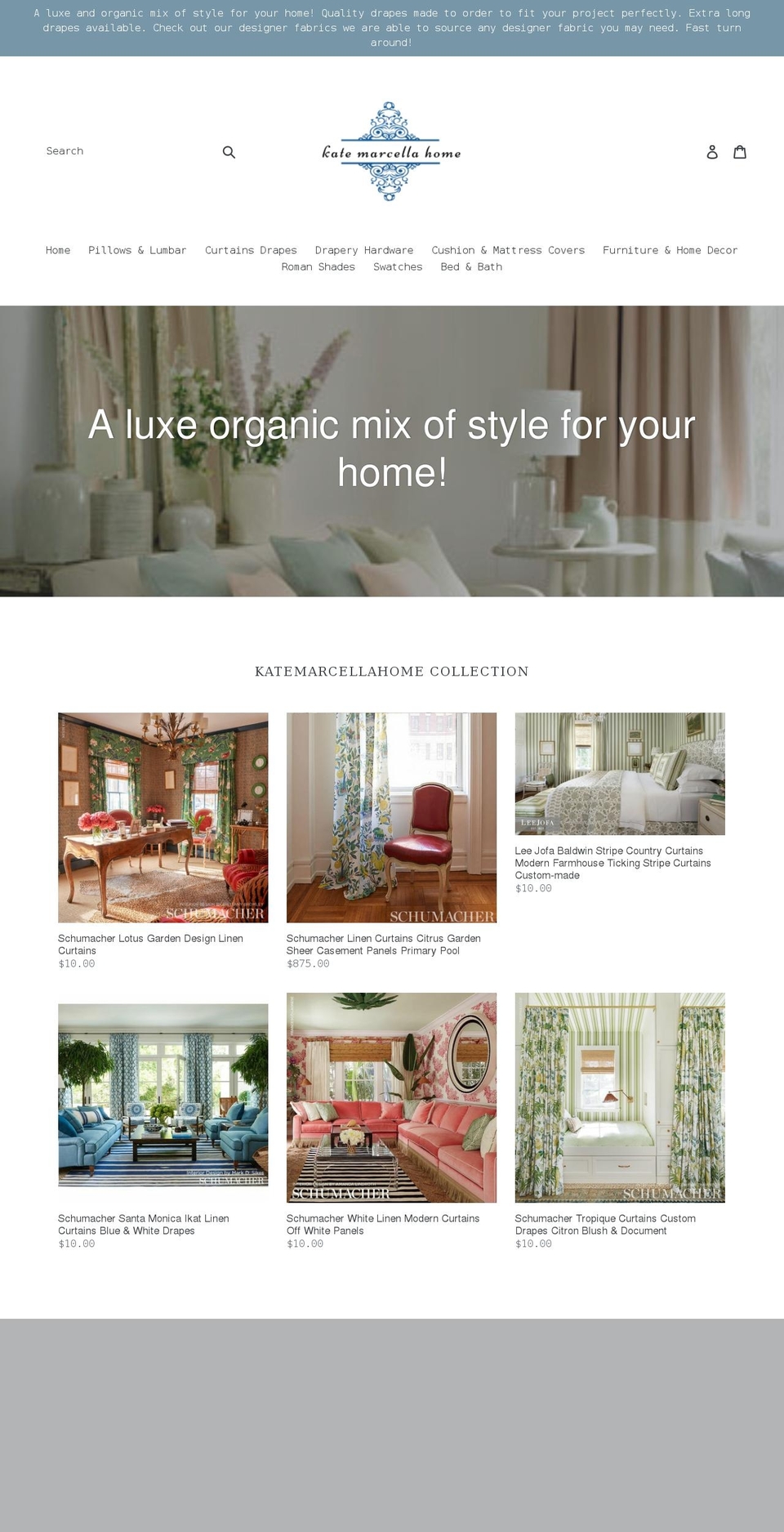 katemarcellahome.com shopify website screenshot