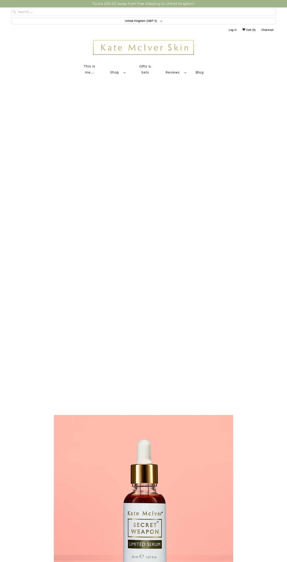 katemciverskin.co.uk shopify website screenshot