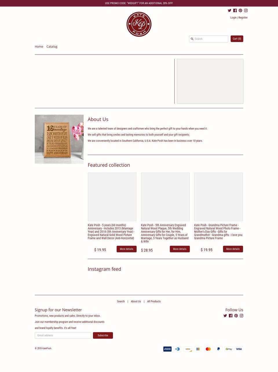 kateposh.com — Shopify storefront screenshot