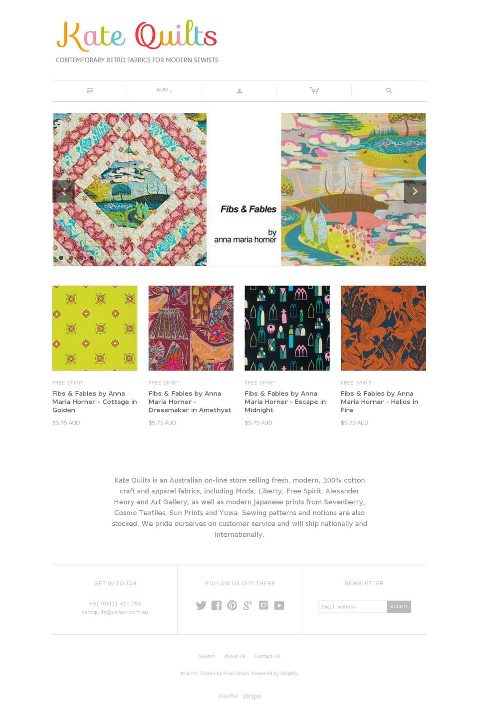 katequilts.com.au shopify website screenshot