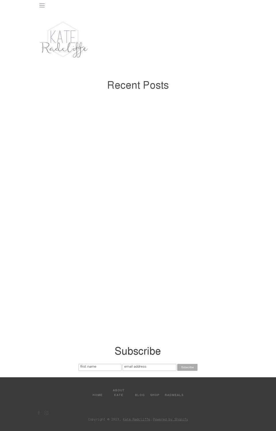 KateRadcliffe2018 Shopify theme site example kateradcliffe.com