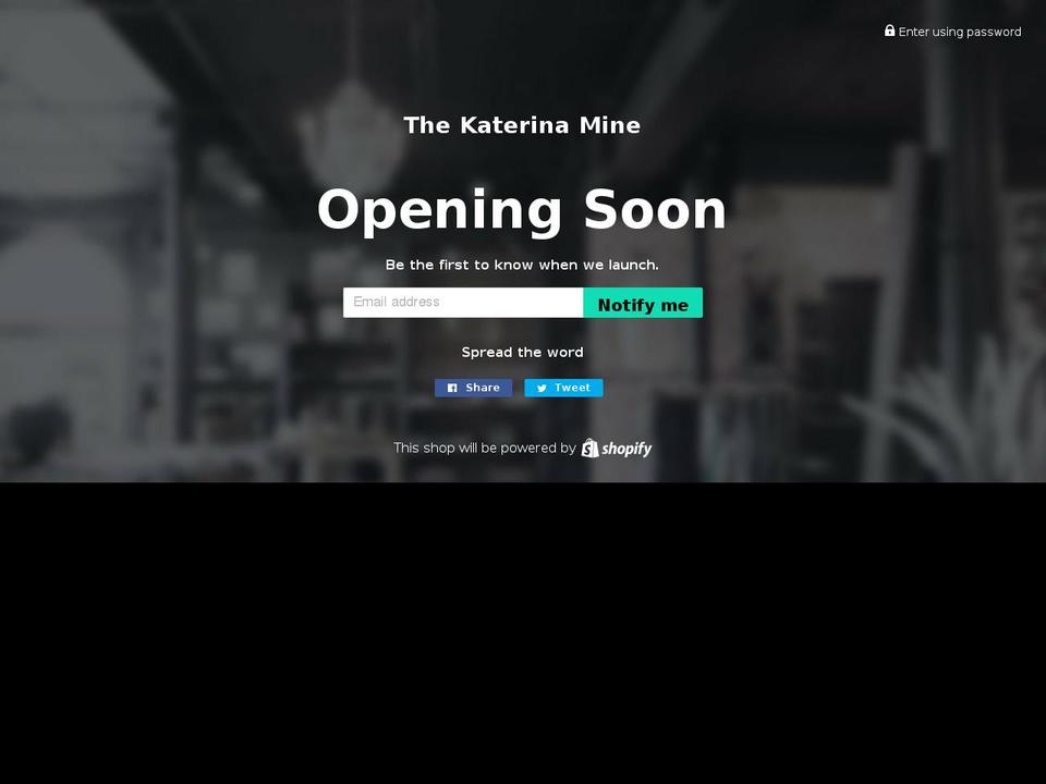 katerinamining.com — Shopify storefront screenshot