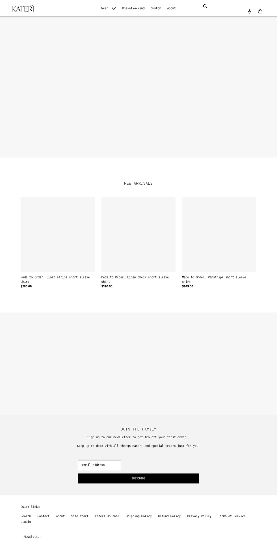 katerithelabel.com shopify website screenshot