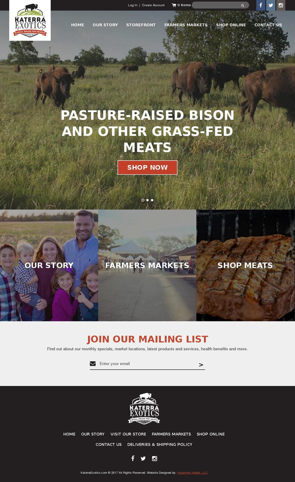 katerraexotics.com shopify website screenshot