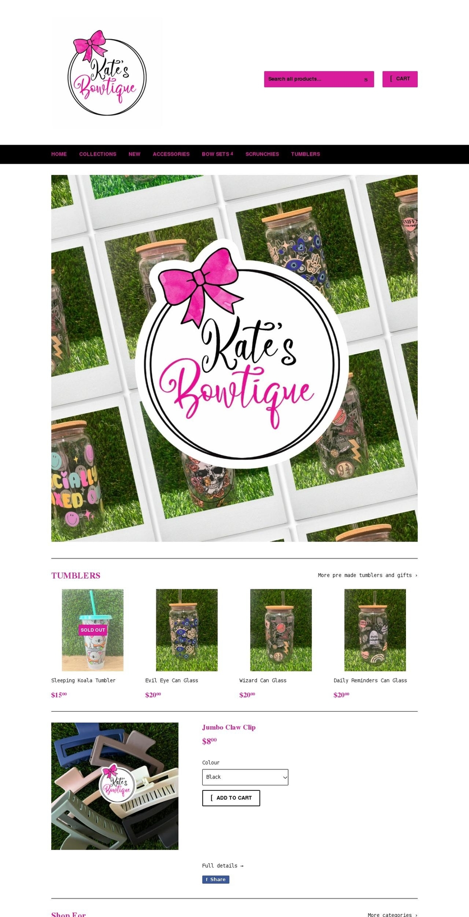 katesbowtique.com shopify website screenshot