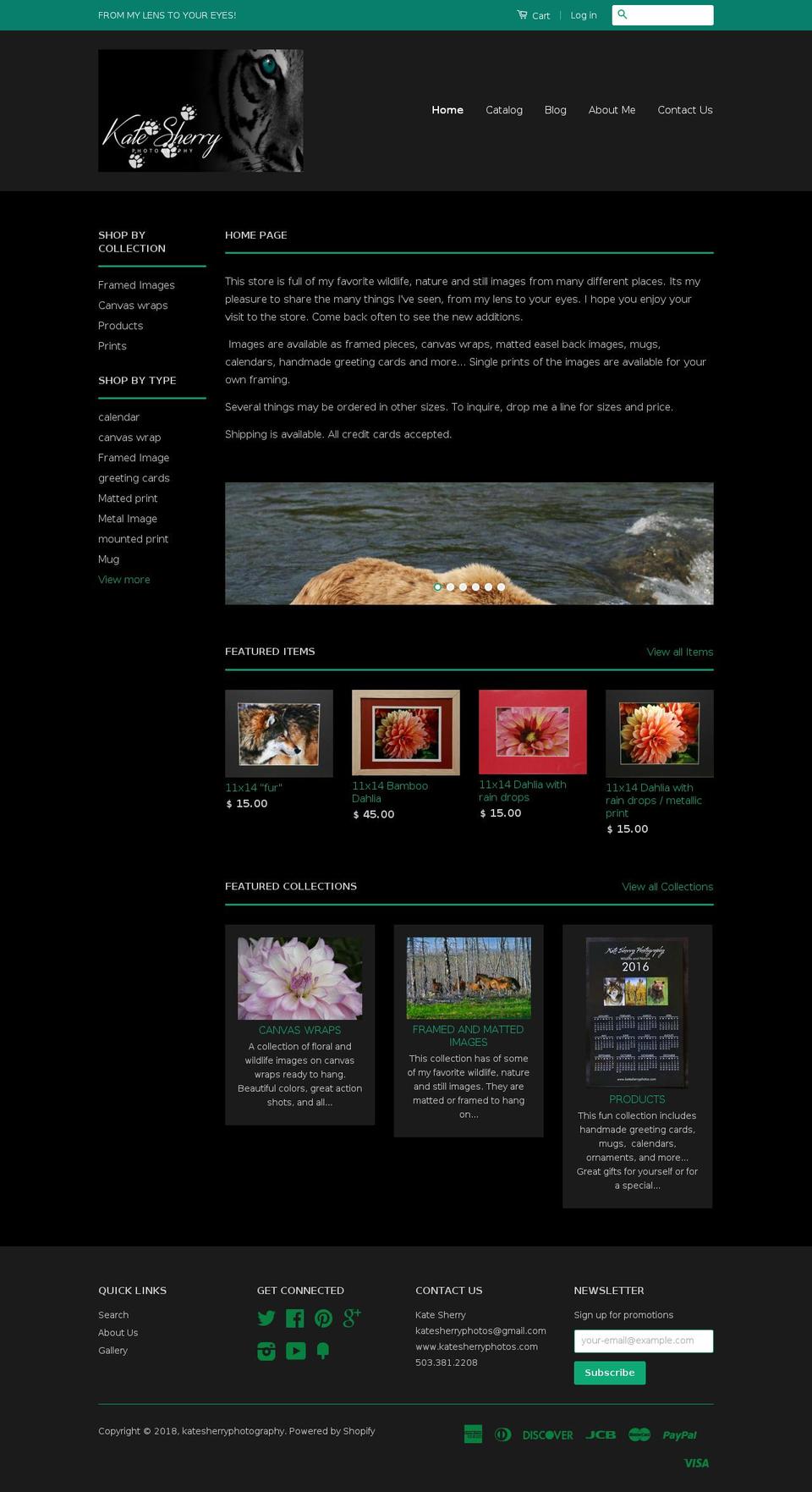 katesherryphotography.com — Shopify storefront screenshot