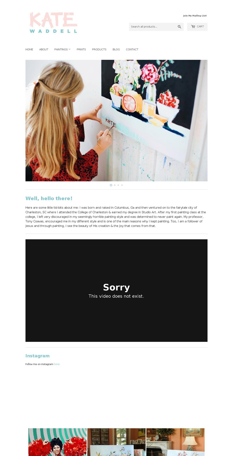 katewaddellart.com — Shopify storefront screenshot