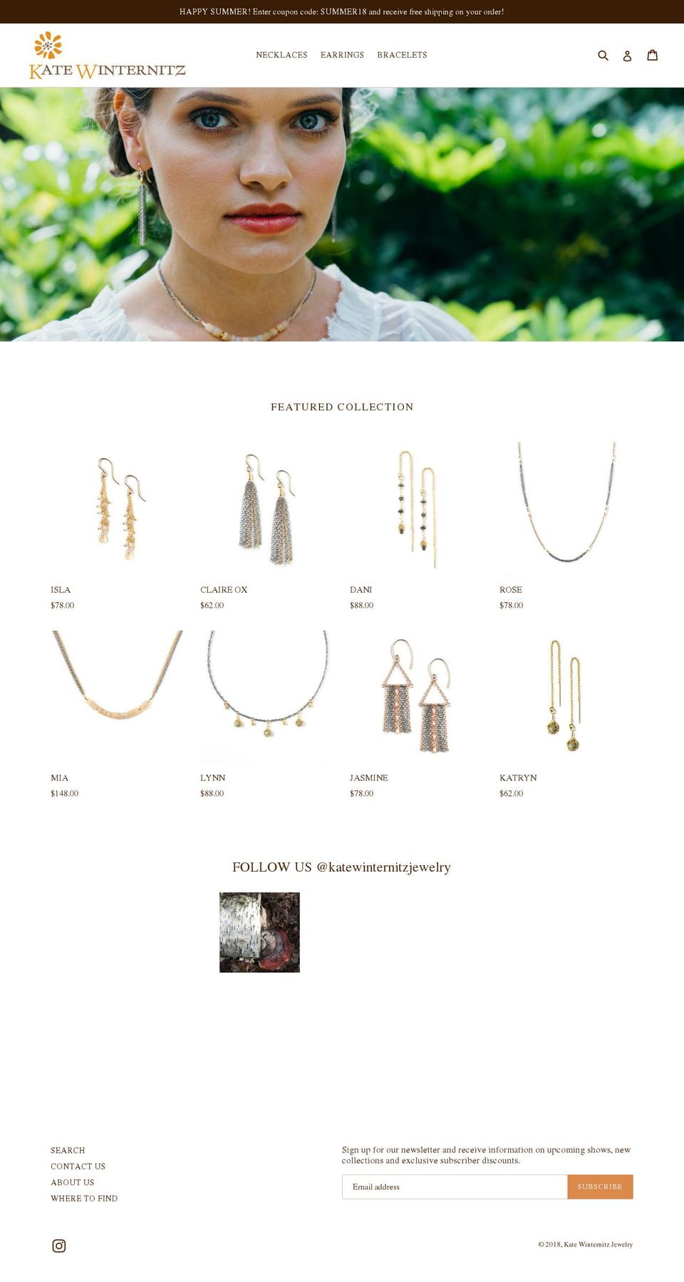 katewinternitzjewelry.com — Shopify storefront screenshot