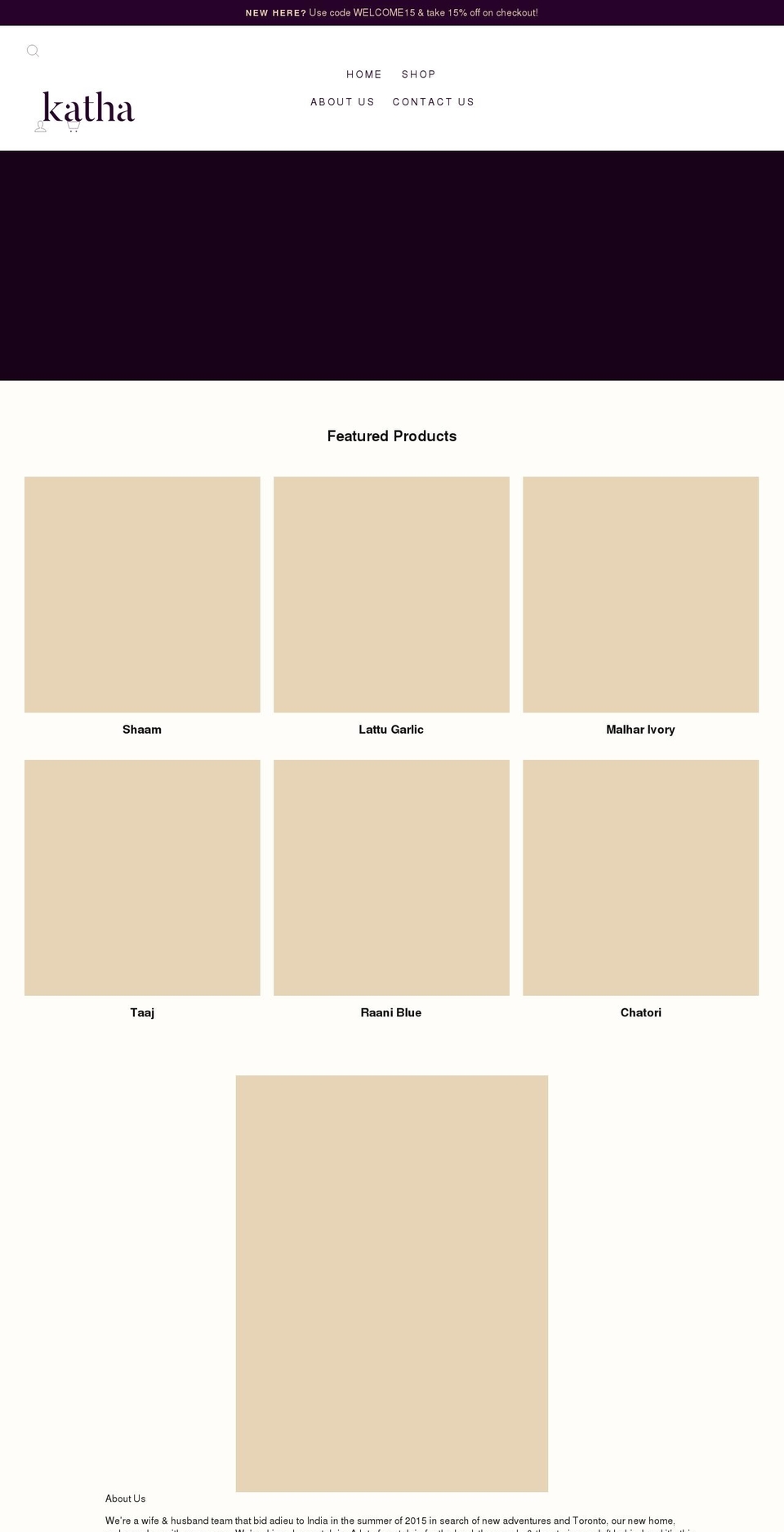 katha.ca shopify website screenshot