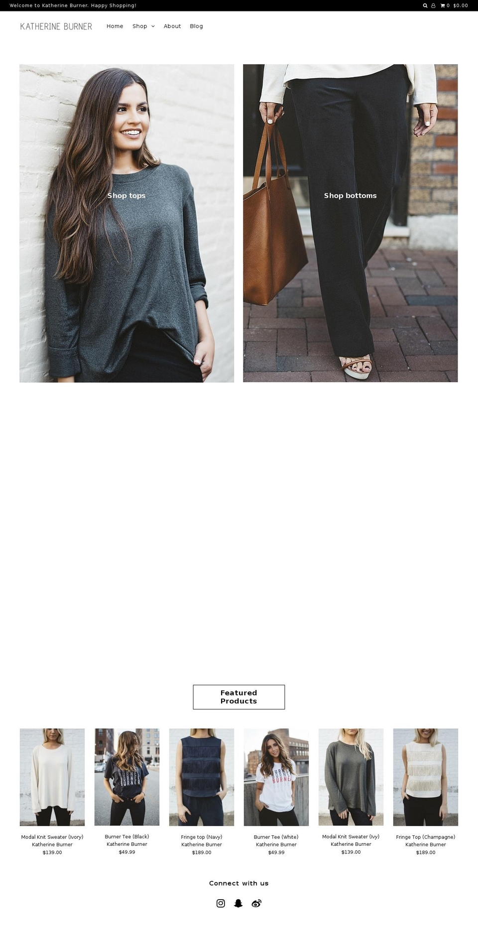 katherineburner.com — Shopify storefront screenshot