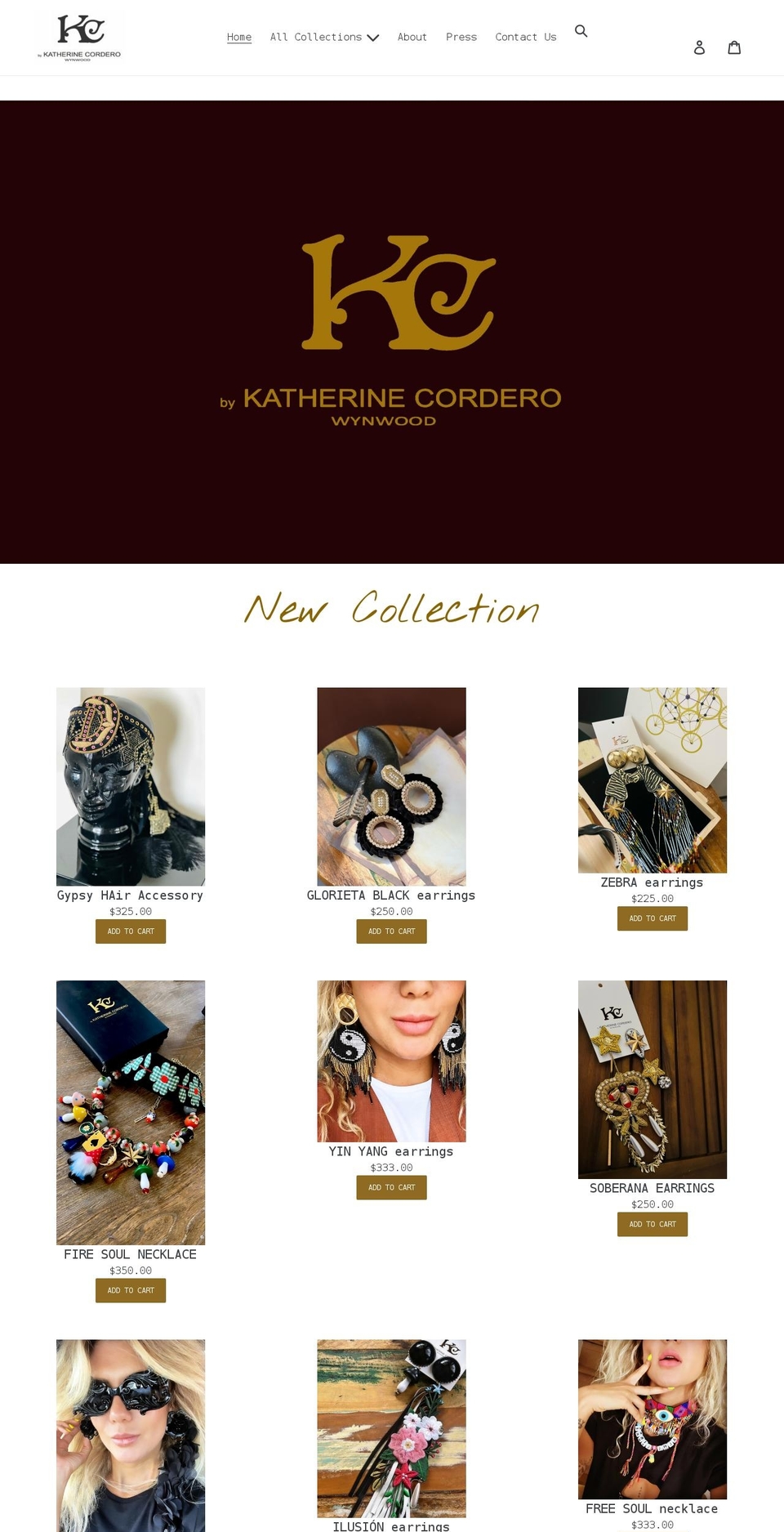 katherinecordero.com shopify website screenshot