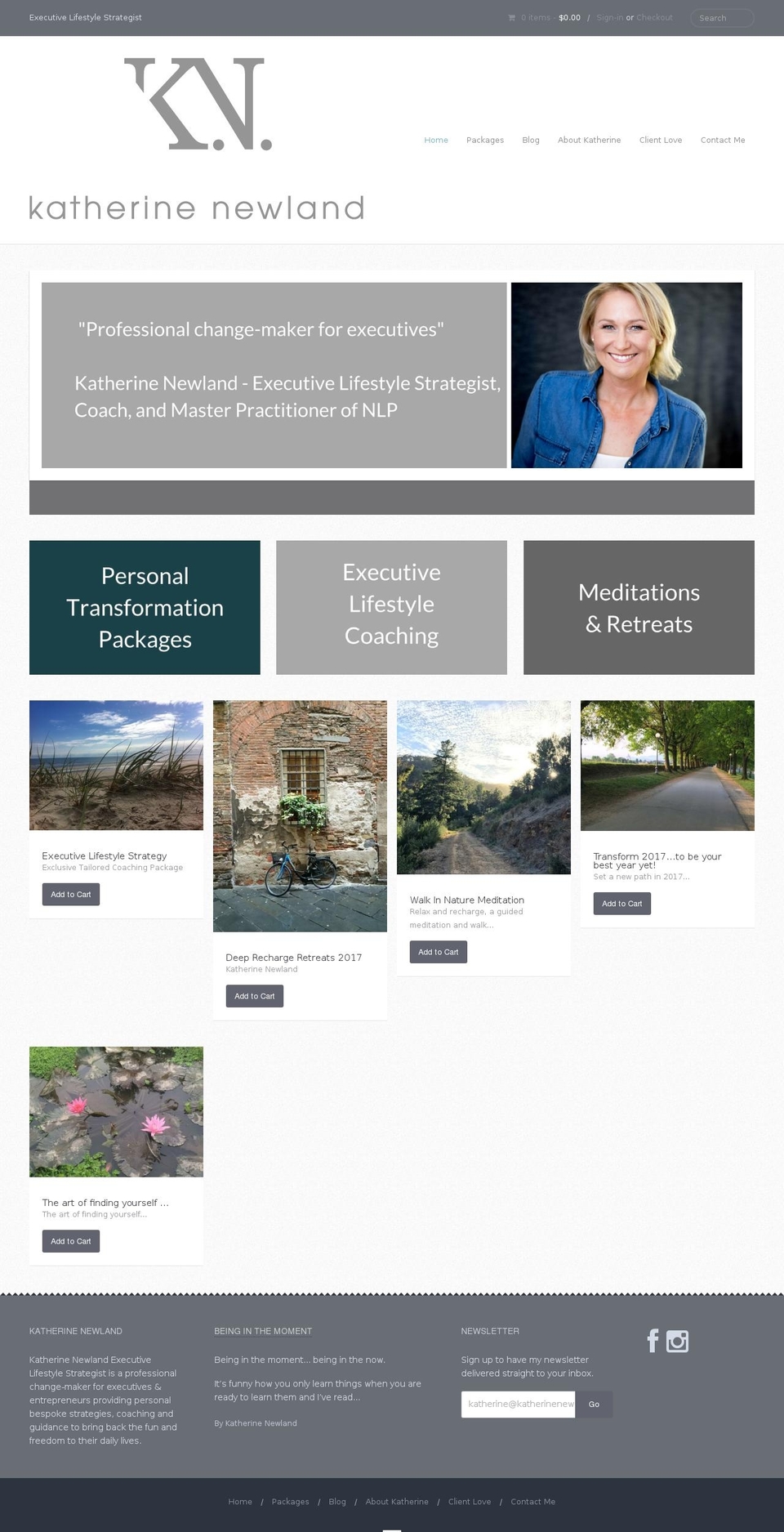 katherinenewland.com shopify website screenshot