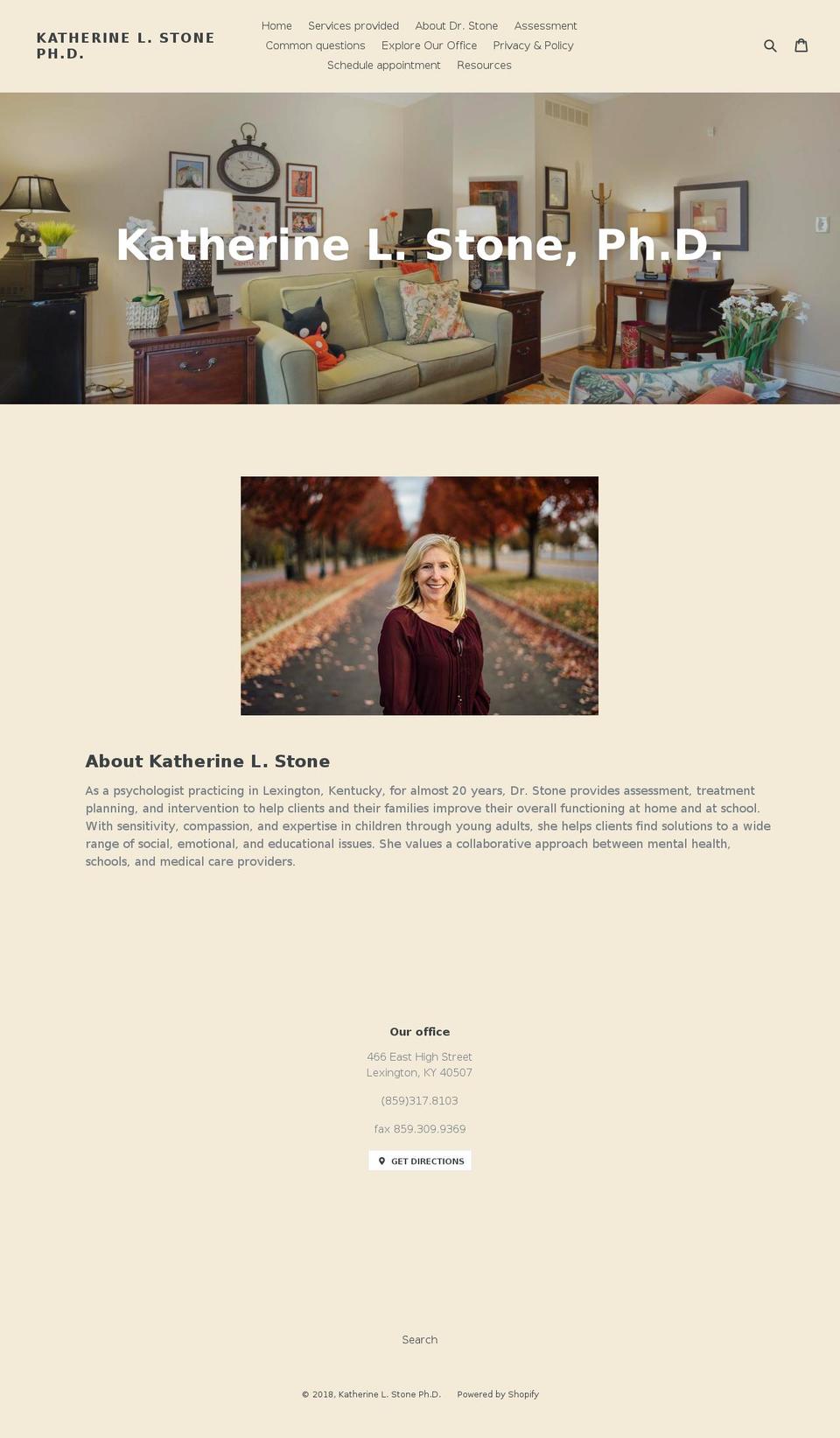 katherinestonephd.com shopify website screenshot