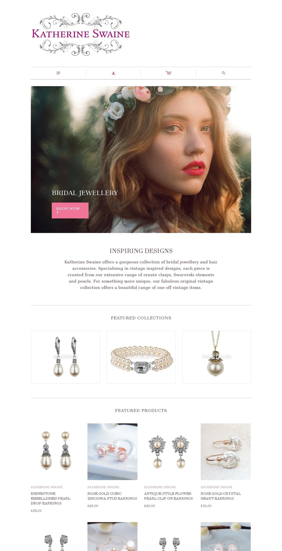katherineswaine.com shopify website screenshot