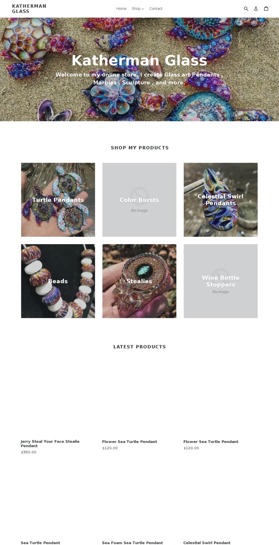 kathermanglass.net shopify website screenshot