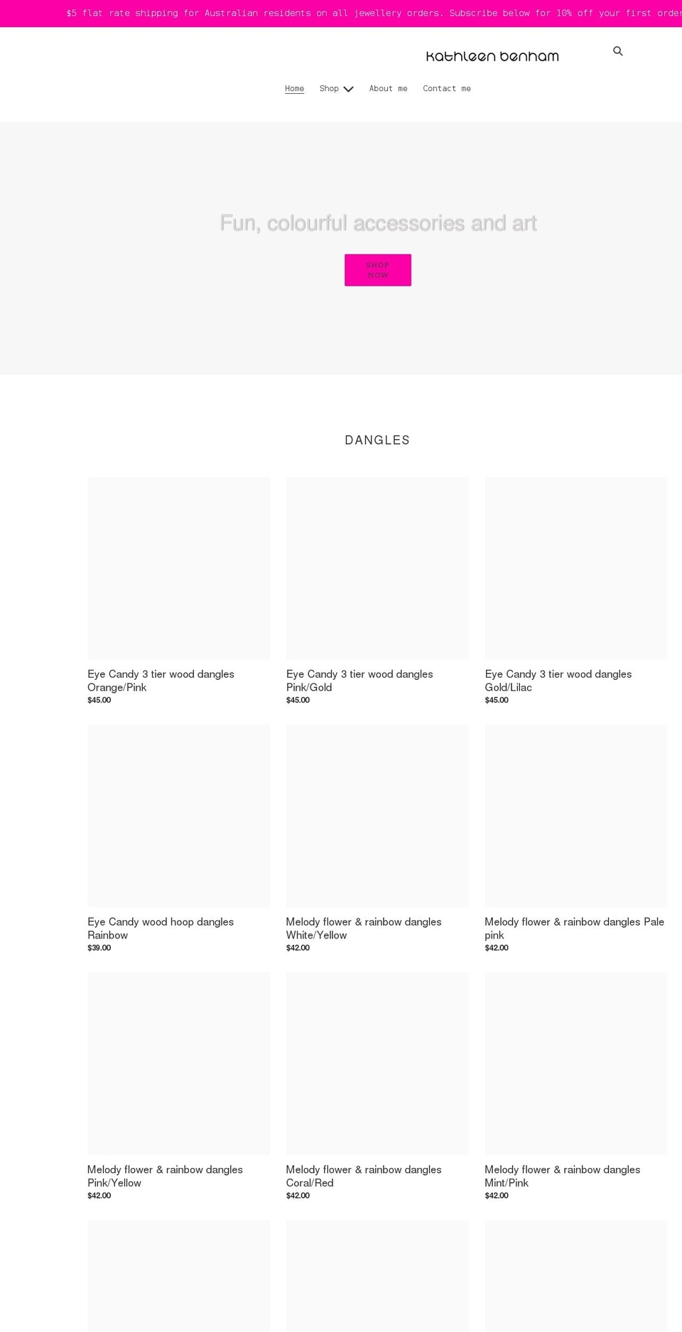 kathleenbenham.com.au shopify website screenshot