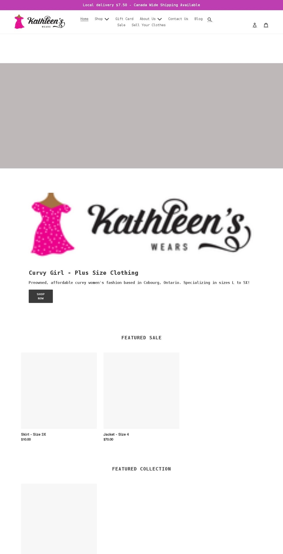 kathleenswears.com shopify website screenshot