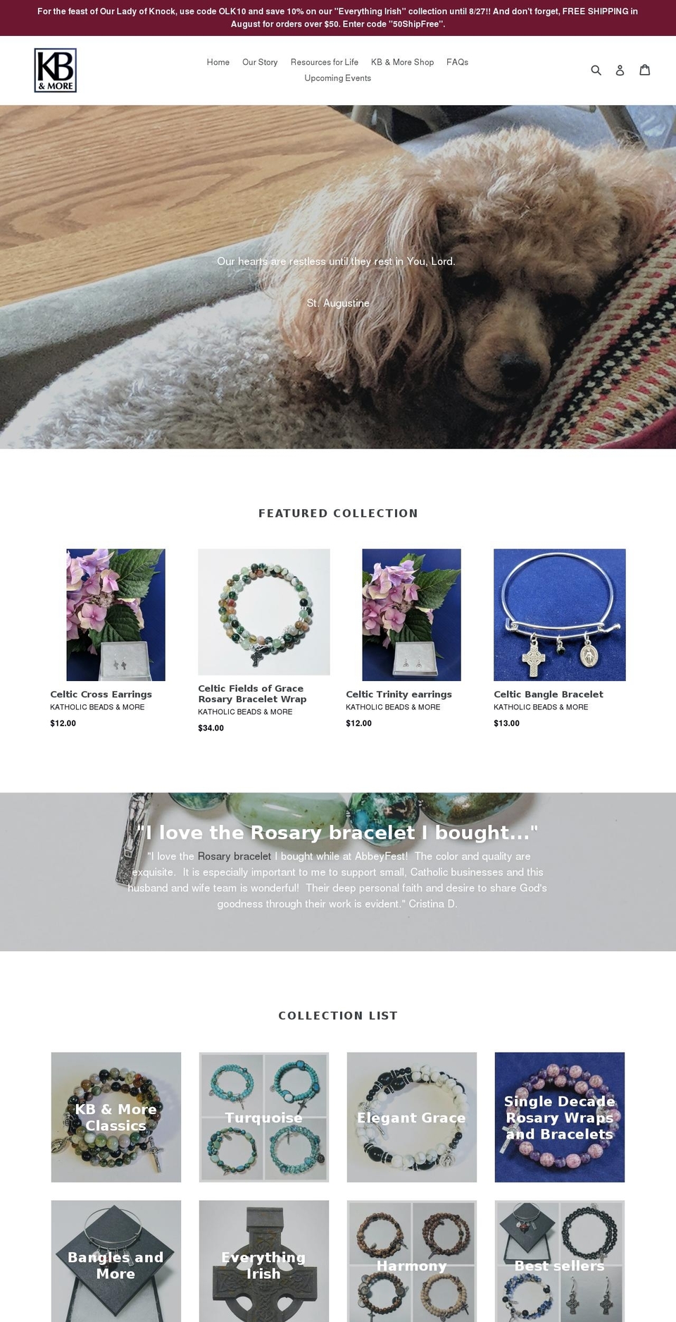 katholicbeadsandmore.net shopify website screenshot