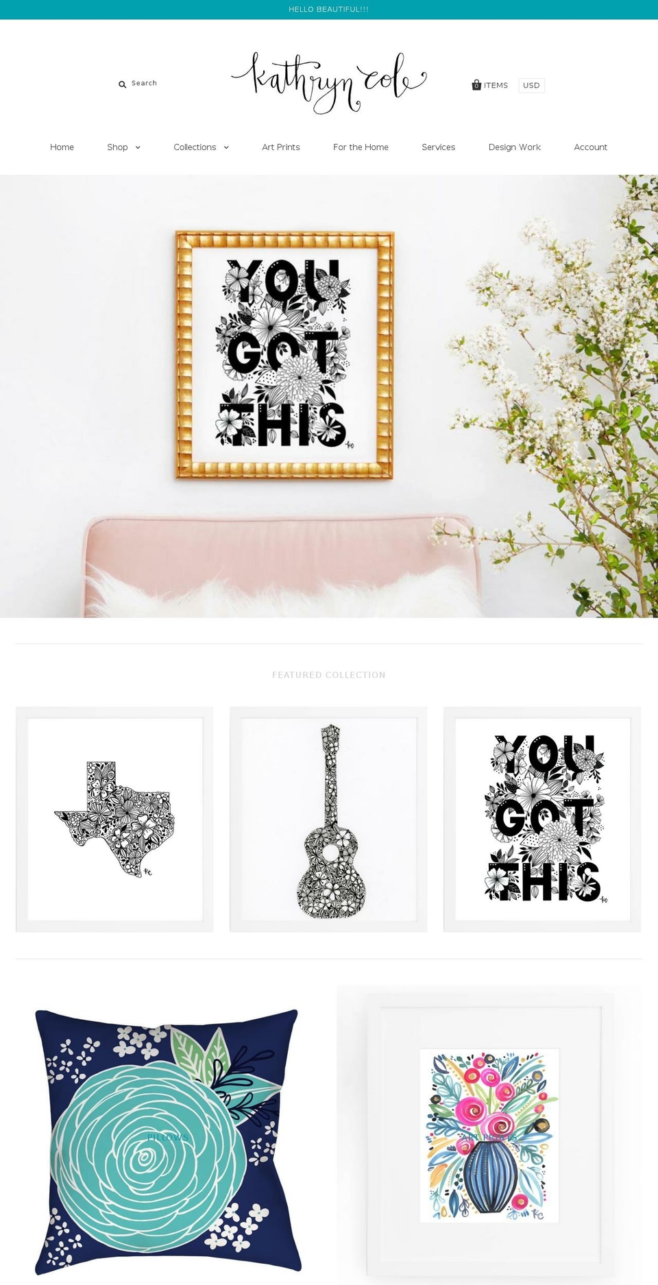 kathryncoleco.com shopify website screenshot
