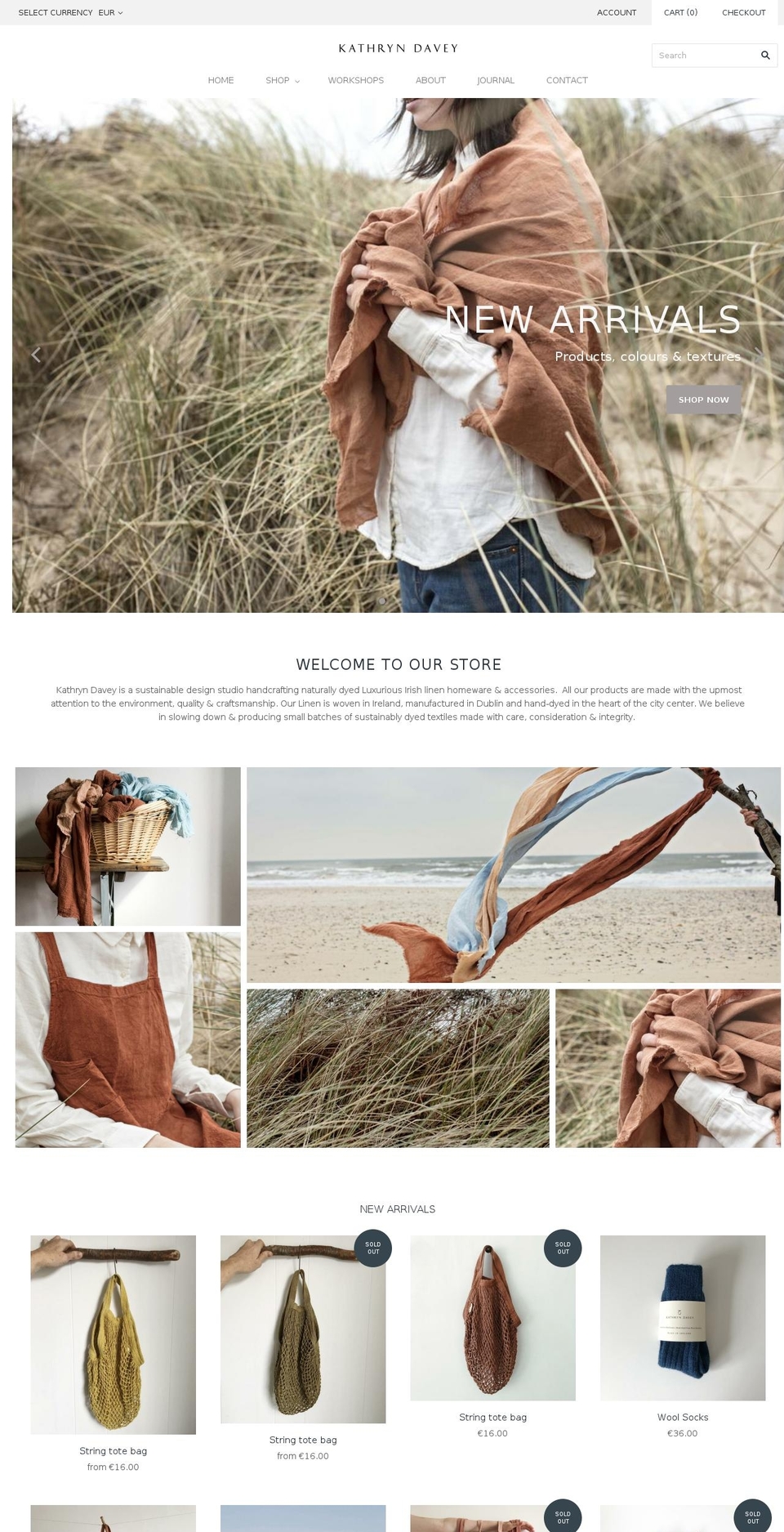 kathryndavey.com shopify website screenshot