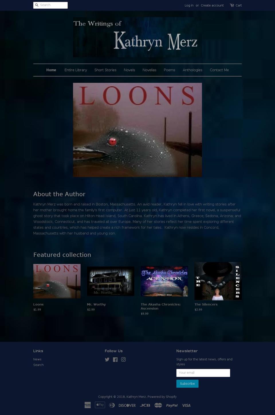 kathrynmerz.com — Shopify storefront screenshot